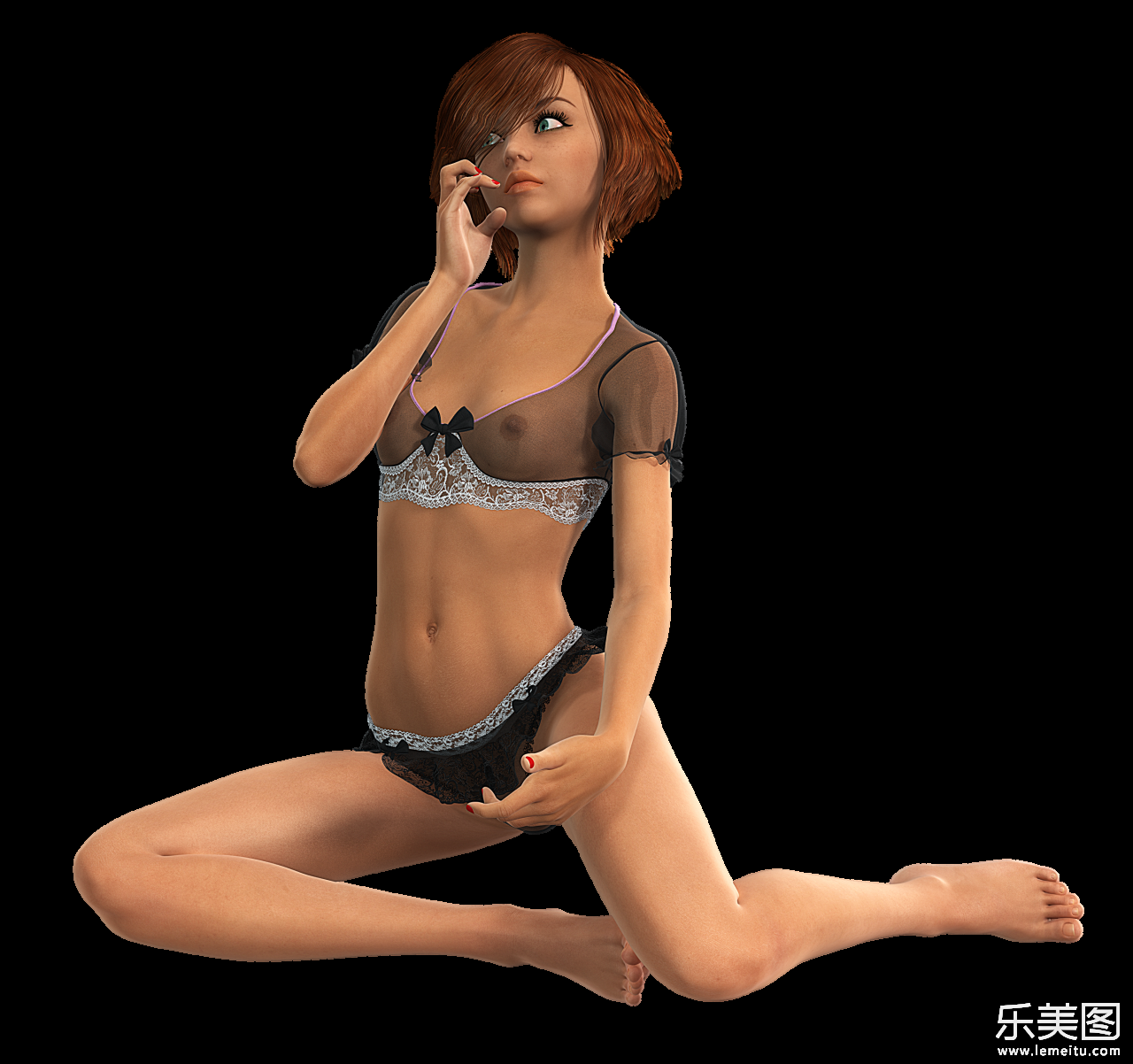 美女模型清纯长腿细腰短发金发