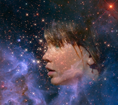 唯美星空夜空女人头像重暴光拼图