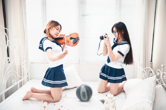 JK制服超短裙美女水手服私房人像写真