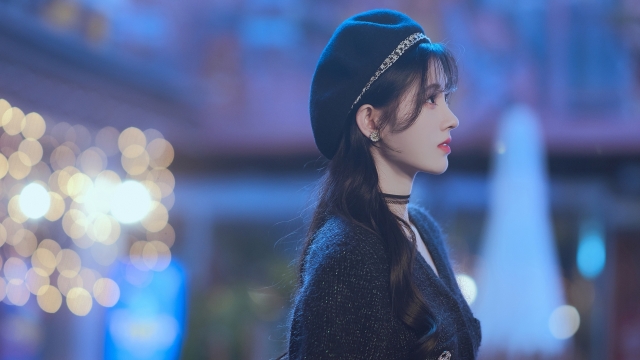 鞠婧祎唯美侧脸高清桌面壁纸