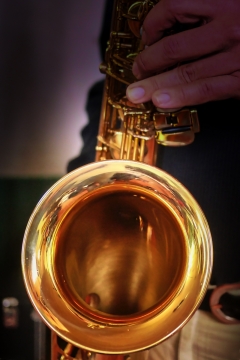 音乐会演奏金属管弦乐器特写