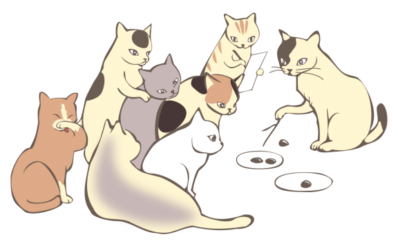 团座在一起商讨的喵星人