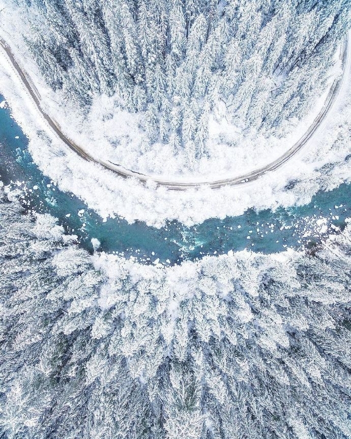 唯美冬日雪景风景图片