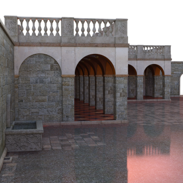 白色背景古典风格城堡建筑设计