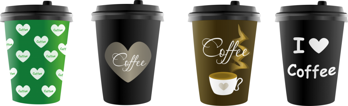 不同样貌的咖啡杯子外观静物摄影