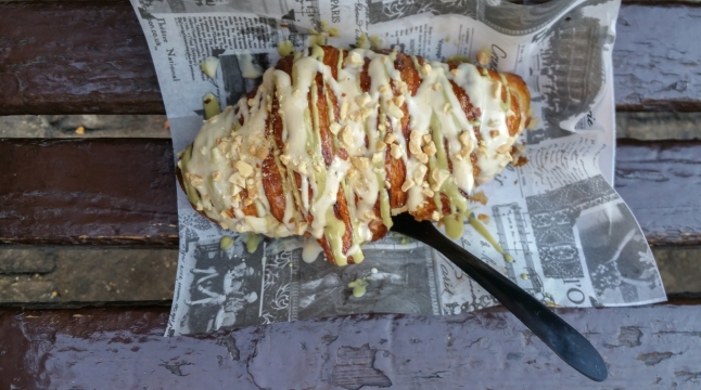 餐纸上芝士面包美食