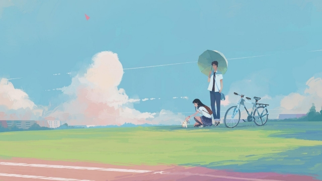 治愈系简约意境手绘插画桌面壁纸