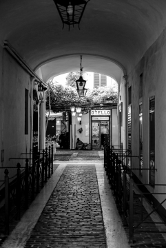 黑白风格简约小街庭院房屋外观