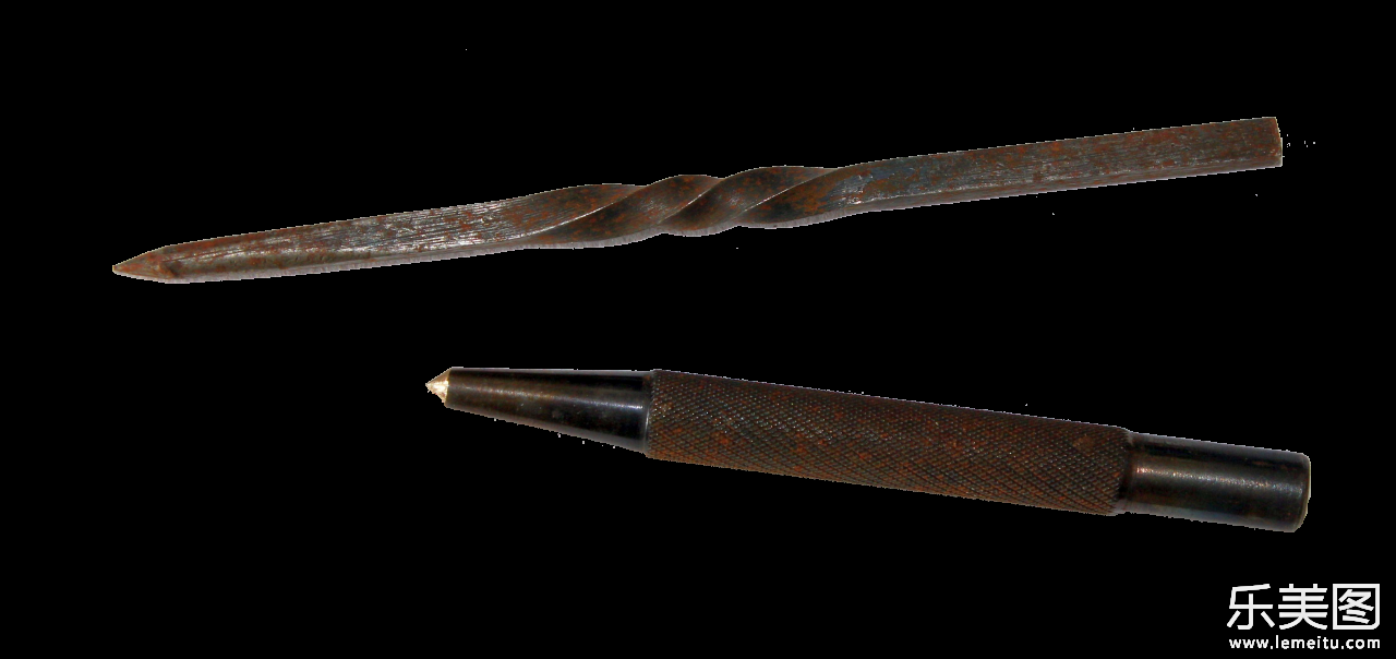 锈迹斑斑的锉刀和螺旋工具
