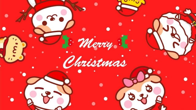 2021秋田君圣诞节主题可爱卡通图片壁纸