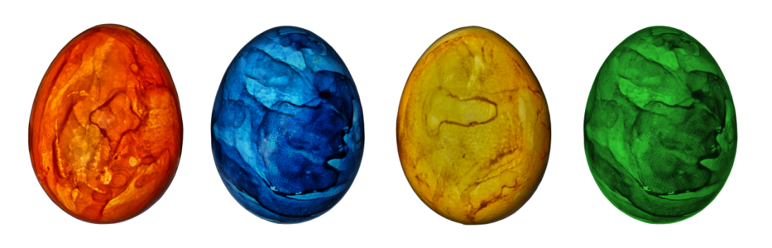 蓝色黄色红色绿色艺术彩蛋装饰