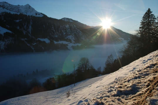 山间峡谷地带浓雾风光高清摄影