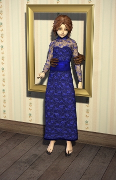 游戏造型小女孩蓝色裙子魔鬼