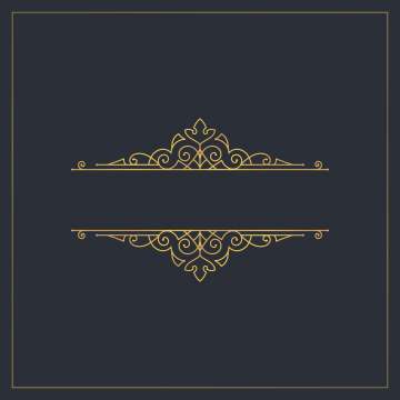 黑色背景下上下两条对称花纹创意素材