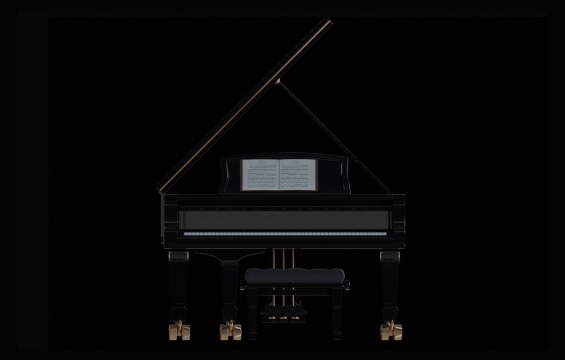 钢琴正面前视角拍摄