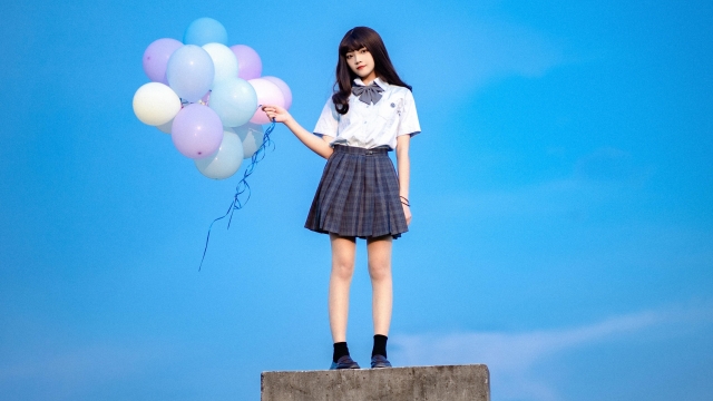 清纯美女JK制服诱惑高清桌面壁纸