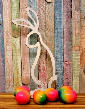 室内木制桌面镂空兔子模型七彩彩蛋