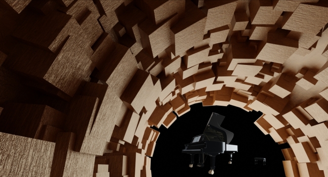 圆形凹凸不平的建筑墙面