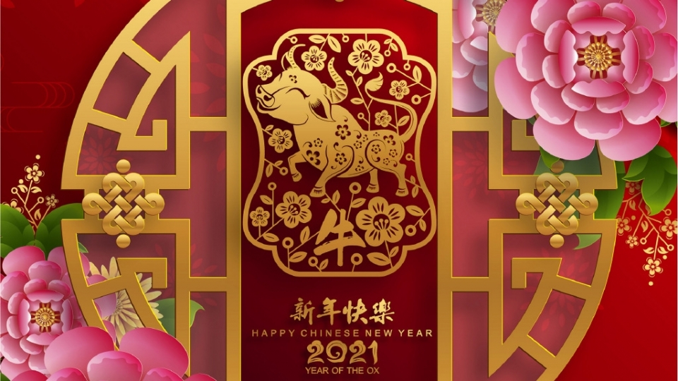 2021牛年开工大吉大利春节快乐高清壁纸