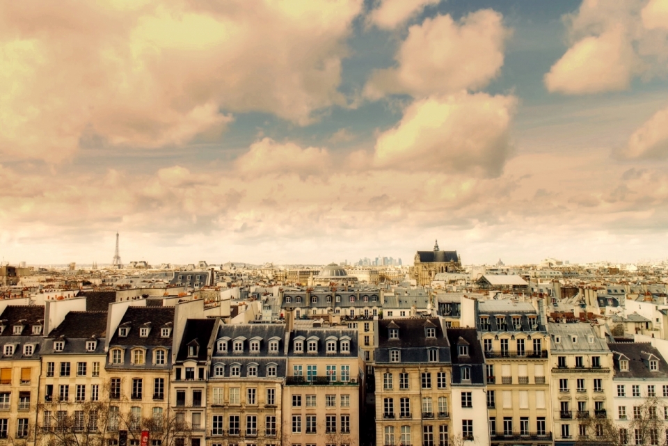 英国巴黎城市房屋天空摄影
