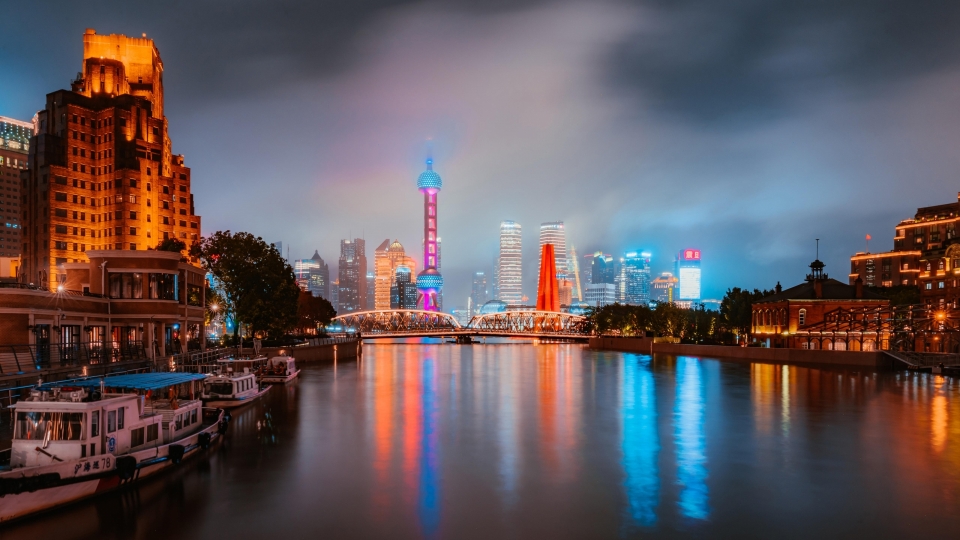 上海夜色优美风景高清桌面壁纸