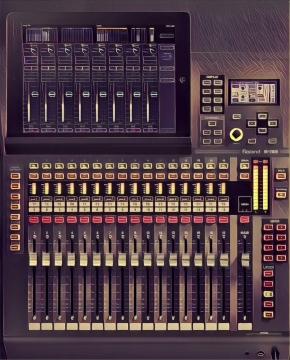 一台数字调音机正面摄影