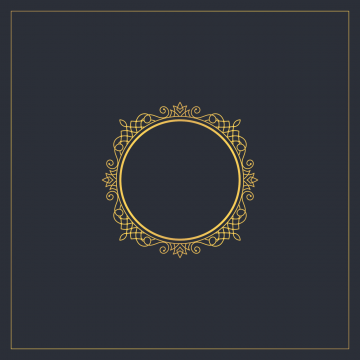 黑色背景下金色环形花纹创意素材
