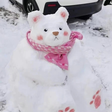 冬天雪人写真图片