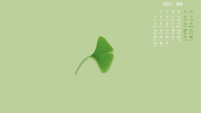 2021年3月清新绿色护眼高清桌面壁纸