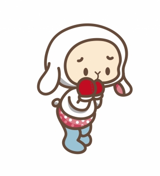 带着手套寒冷发抖可爱小兔卡通形象