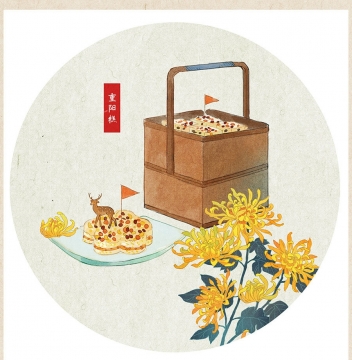 2021重阳节卡通插画图片