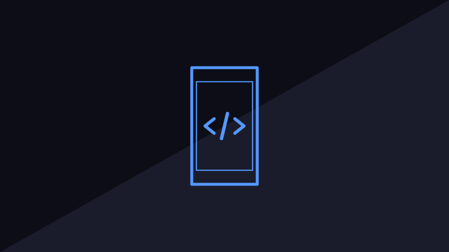 黑色背景下蓝色手机屏幕标志素材