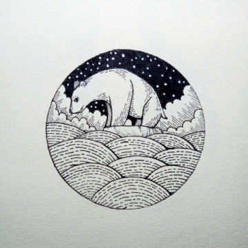 动物黑白小插画写真图片