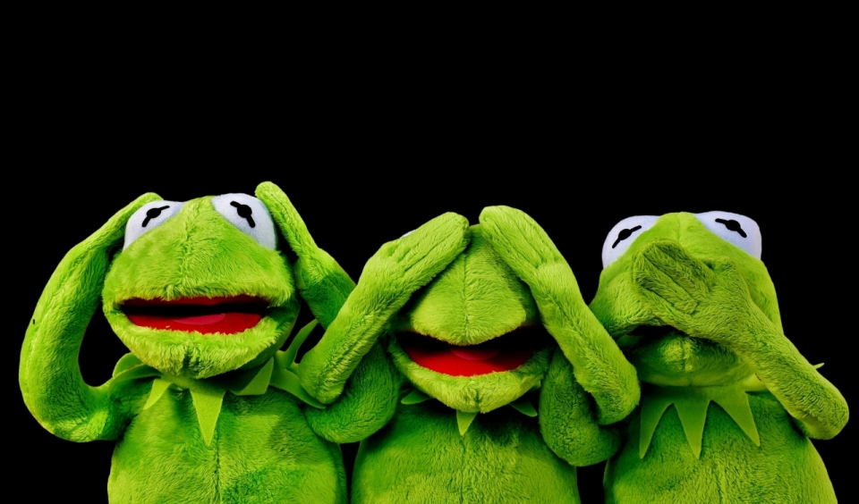 黑色背景三个不同姿势的青蛙玩偶静物摄影