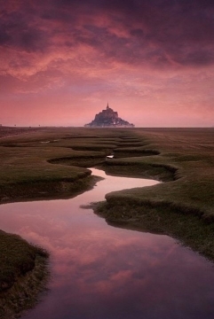 唯美风景法国圣米歇尔山图片