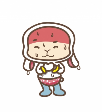 捂着心头流汗的可爱小兔卡通形象