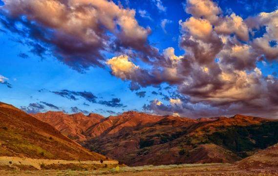 风光摄影_西部荒凉山坡草地风光特写