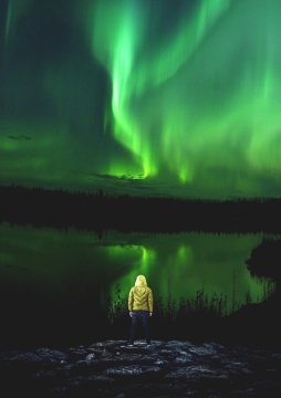 梦幻星空湖泊倒影遥望石头河水