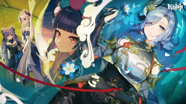 《原神》飞彩镌年申鹤云堇刻晴凝光壁纸