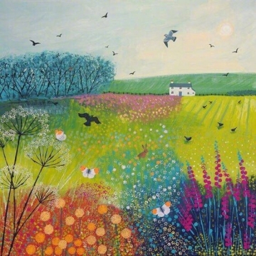 唯美油画春天风景图片