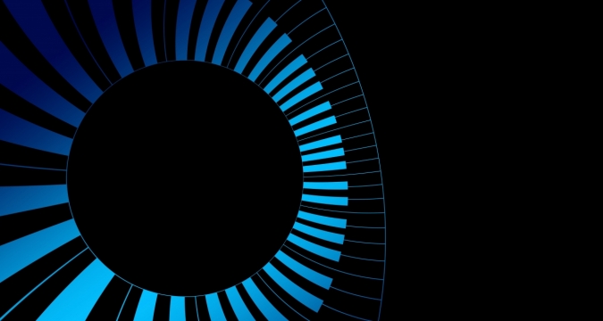 黑色梦幻黑白钢琴键音符音乐艺术