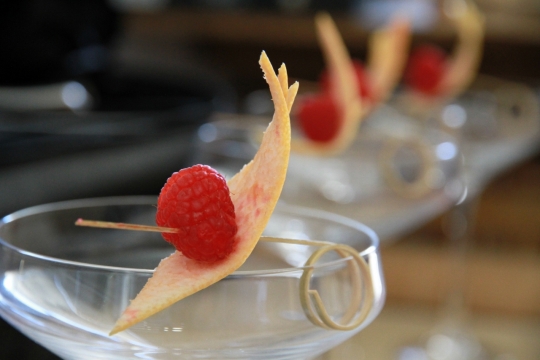 背景虚化创意树莓鸡尾酒杯摄影