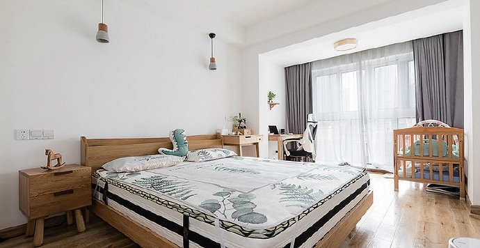 95㎡原木北欧风格家居设计图片