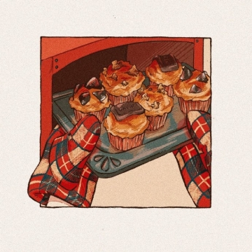 唯美复古插画图片