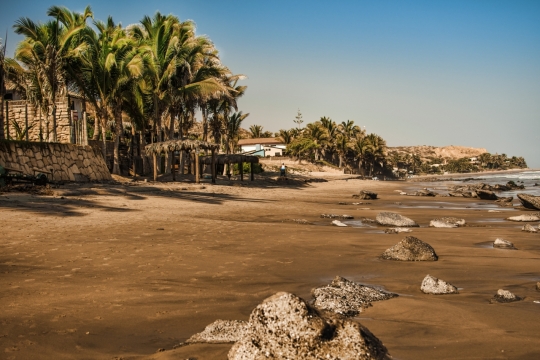 蓝色天空自然户外大海岸边