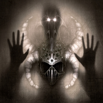 玻璃墙后人影头盔创意设计