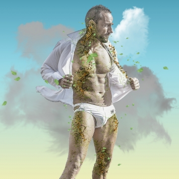 型男男人白衬衫肌肉男气质