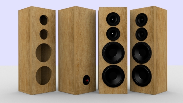 排列的木制音响扬声器