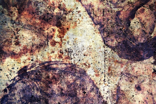 抽象的水墨画石头和河流三角洲