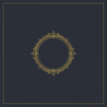 黑色背景下金色莲花花纹创意素材